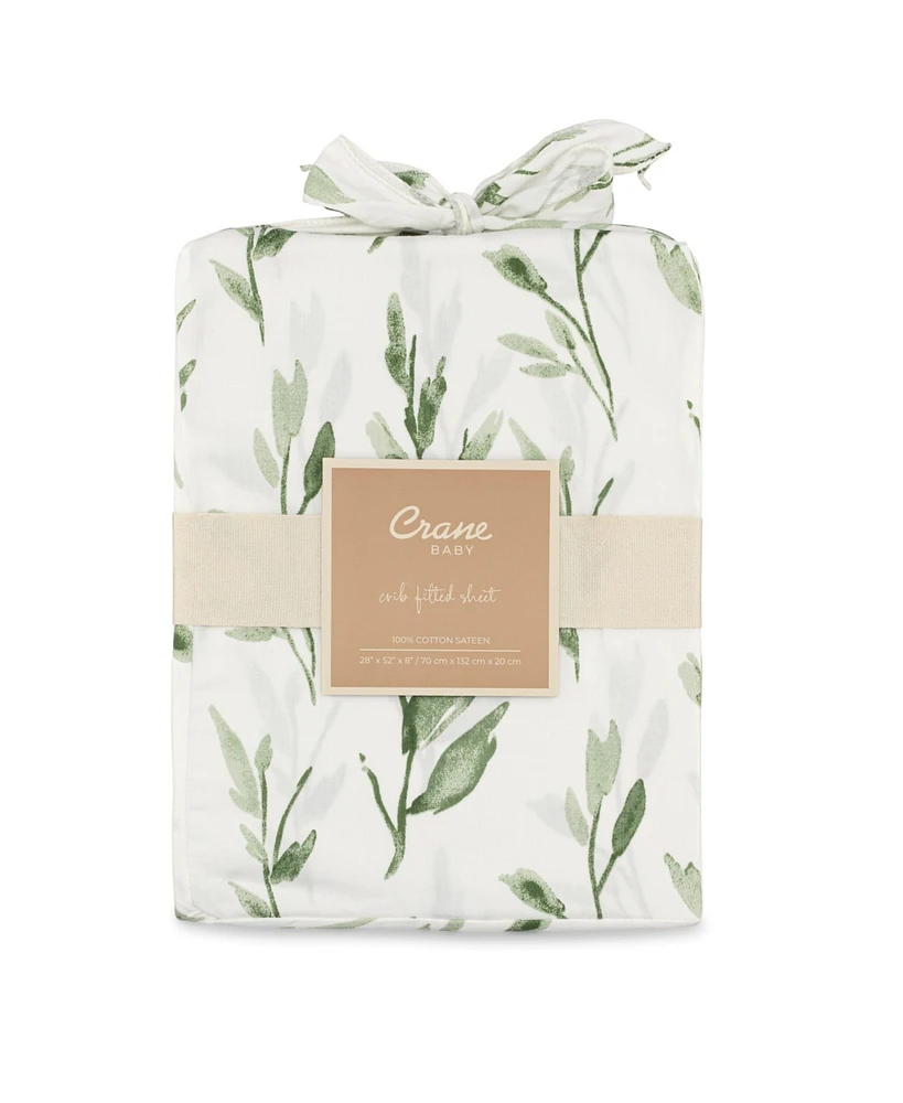 Crane Baby Parker Fitted Crib Fitted Sheet - Leaf