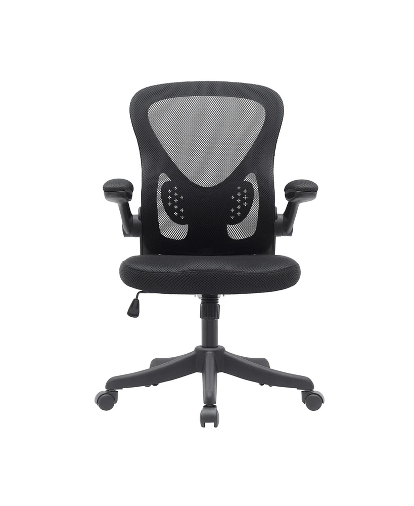 Techni Mobili Mesh Office Chair with Lumbar Support and Flip-Up Arms