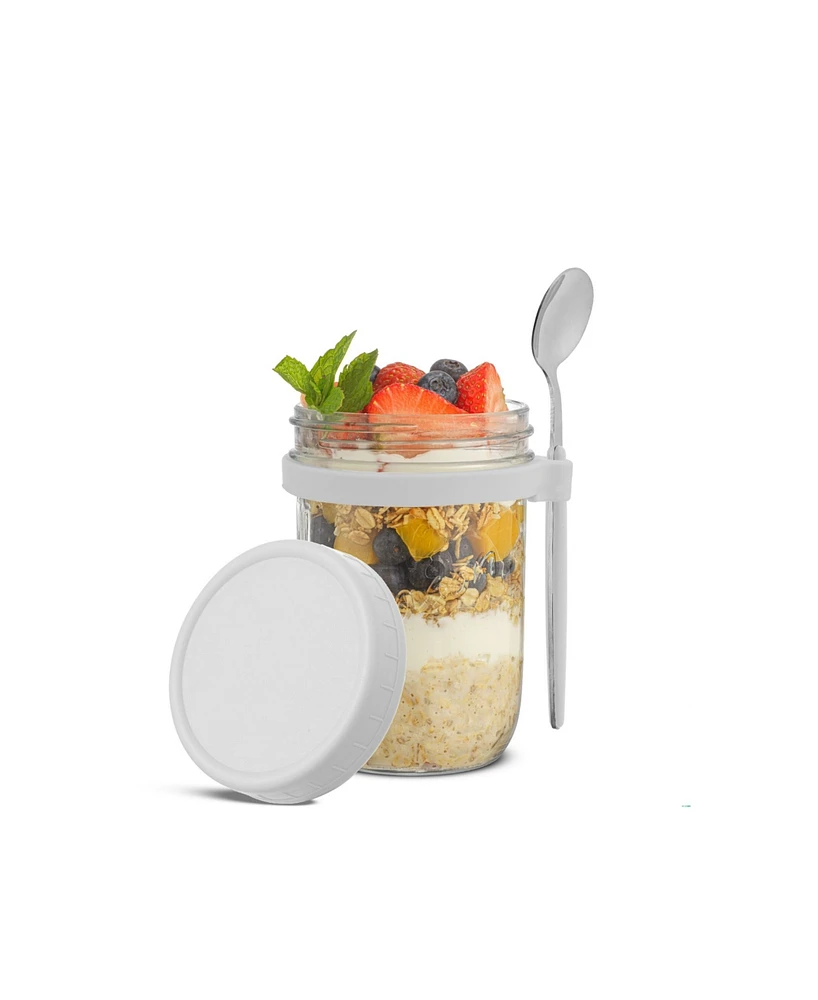 JoyJolt Dawn Overnight Oats Glass Containers, 16 Oz