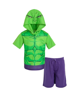 Marvel Toddler Boys Avengers Hulk Athletic T-Shirt and Mesh Shorts Outfit Set