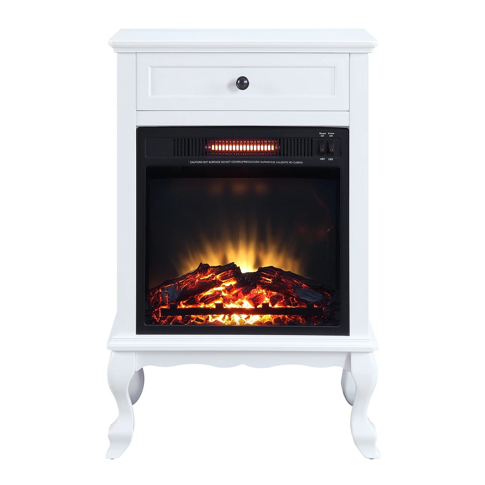 Simplie Fun Eirene Fireplace in White Finish