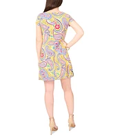Msk Petite Paisley-Print O-Ring Shift Dress