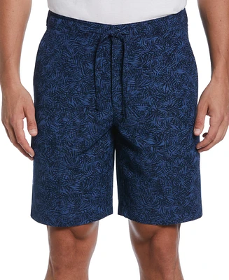 Cubavera Men's Tonal Tropical-Print Linen Blend 9" Drawstring Shorts