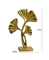 Nearly Natural 15in. Gold Leaf Sculpture Decorative Accent