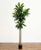 Nearly Natural 7ft. Artificial Dracaena Tree with Real Touch Leaves