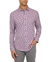 Society of Threads Men's Micro-Floral Performance Stretch Shirt