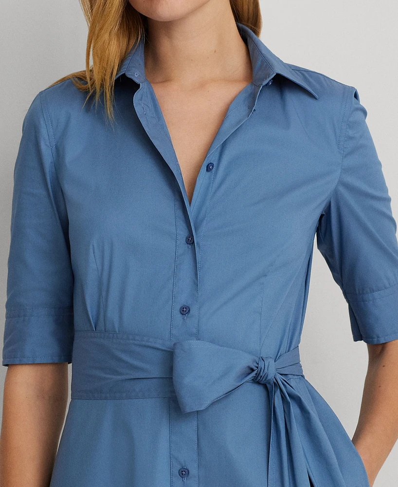 Lauren Ralph Petite Belted Fit & Flare Shirtdress