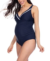 Seraphine Women's Nautical Tie Back Maternity Swimsuit