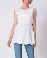 Seraphine Women's Broderie Anglaise Cotton Maternity Nursing Top