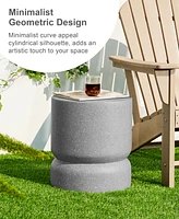 Glitzhome Multi-functional Faux Terrazzo Garden Stool or Planter Stand