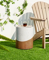 Glitzhome Multi-functional Faux Terrazzo and Wood Texture Garden Stool or Plant Stand