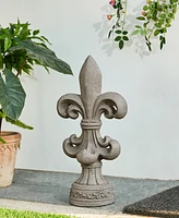 Glitzhome Standing Fleur De Lis Garden Statue