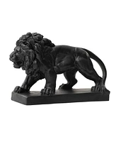 Glitzhome Black Walking Lion Garden Statue