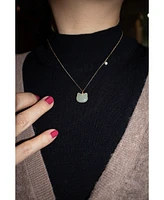 seree Choupette — Cat green jade pendant necklace