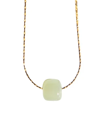seree Beetle - Green bead jade necklace