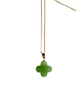 seree Clover - Green jade pendant necklace