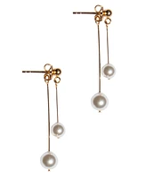 Leighton - faux pearl pendant earrings