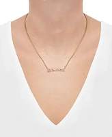 Diamond Accent Girl Mom Pendant Necklace Sterling Silver or 14k Gold-Plated Silver, 16" + 2" extender