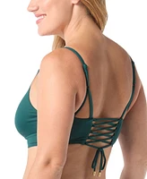 Coco Reef Women's Astra Plunge-Neckline Lace-Up Bikini Top