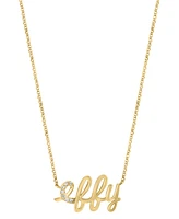 Effy Diamond Logo 18" Pendant Necklace (1/20 ct. t.w.) in 14k Gold