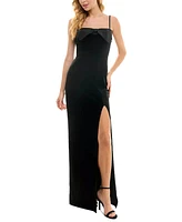 City Studios Juniors' Bow-Trim Gown