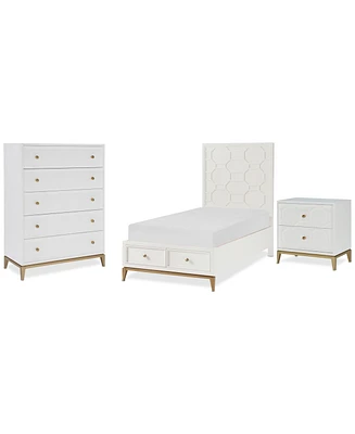 Chelsea 3-Pc. Bedroom Set (Full Storage Bed, Chest & Nightstand)
