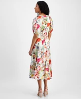 Anne Klein Women's Floral-Print Tiered Midi Dress