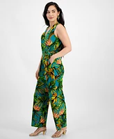 I.n.c. International Concepts Petite Printed Tie-Waist Sleeveless Jumpsuit, Created for Macy's