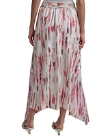 Dkny Women's Handkerchief-Hem Printed Maxi Skirt