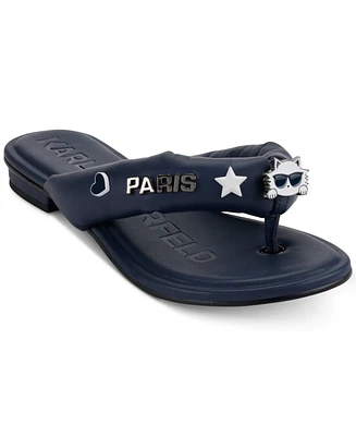 Karl Lagerfeld Paris Women's Ceejay Embellished Thong Sandals