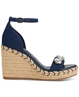 Karl Lagerfeld Paris Catalyna Embellished Wedge Espadrille Sandals