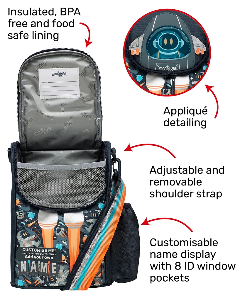Smiggle Junior Lunchbox with Strap Blast Off