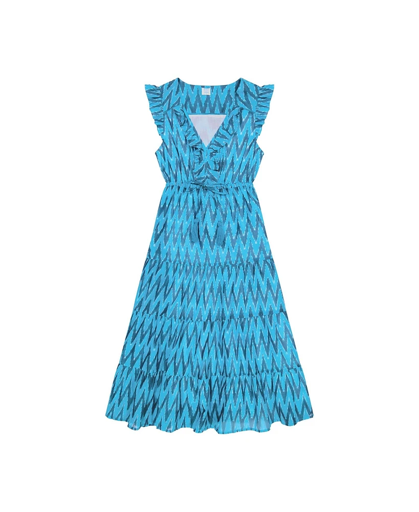 Mer St. Barth Women's Giselle Maxi Dress Turquoise Ikat