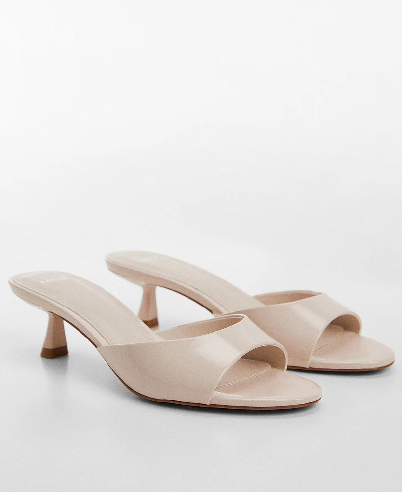 Mango Women's Patent Leather Effect Heeled Sandals - Lt