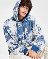 Guess Men's Island Life Tropical-Print Hoodie