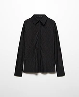 Mango Women's Buttons Detail Textured Shirt