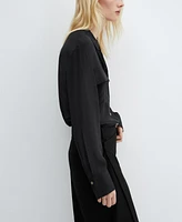 Mango Women's Pockets Flowy Shirt
