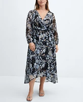 Mango Women's Flowy Flower Printed Dress