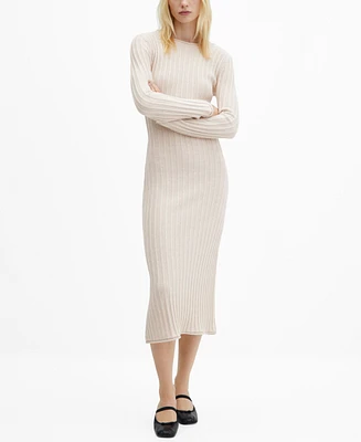 Mango Women's Ribbed Knit Dress