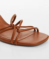 Mango Women's Metallic Strappy Heeled Sandals