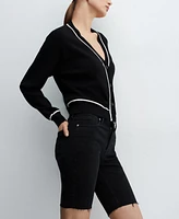 Mango Women's Contrast Trims Cardigan