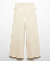 Mango Women's Mid Waist Culotte Jeans