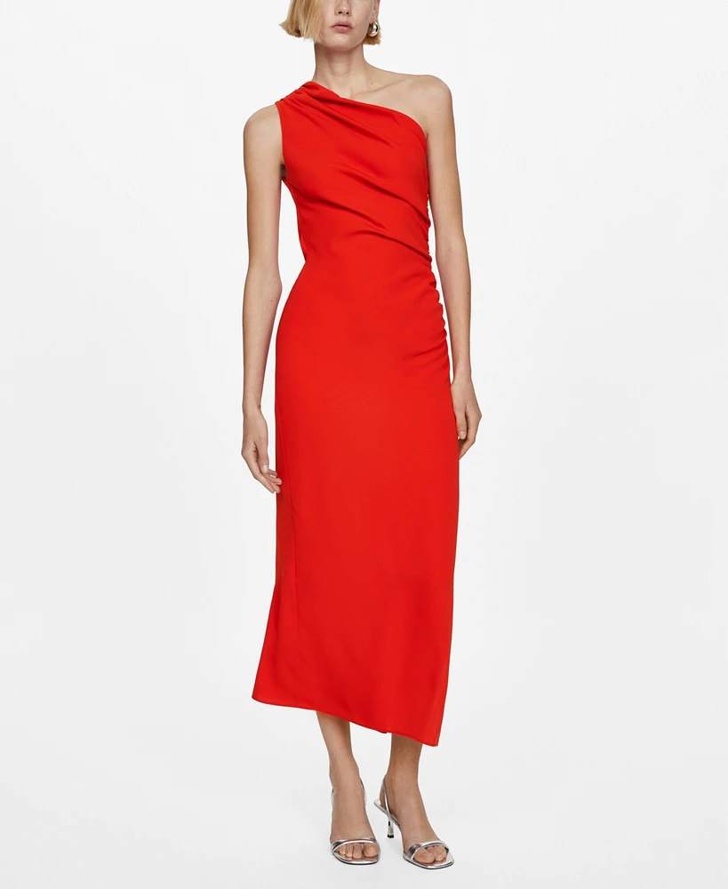Mango Women's Side Slit Detail Asymmetrical Dress