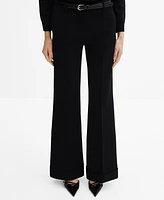 Mango Women's Mid-Rise Flared Pants