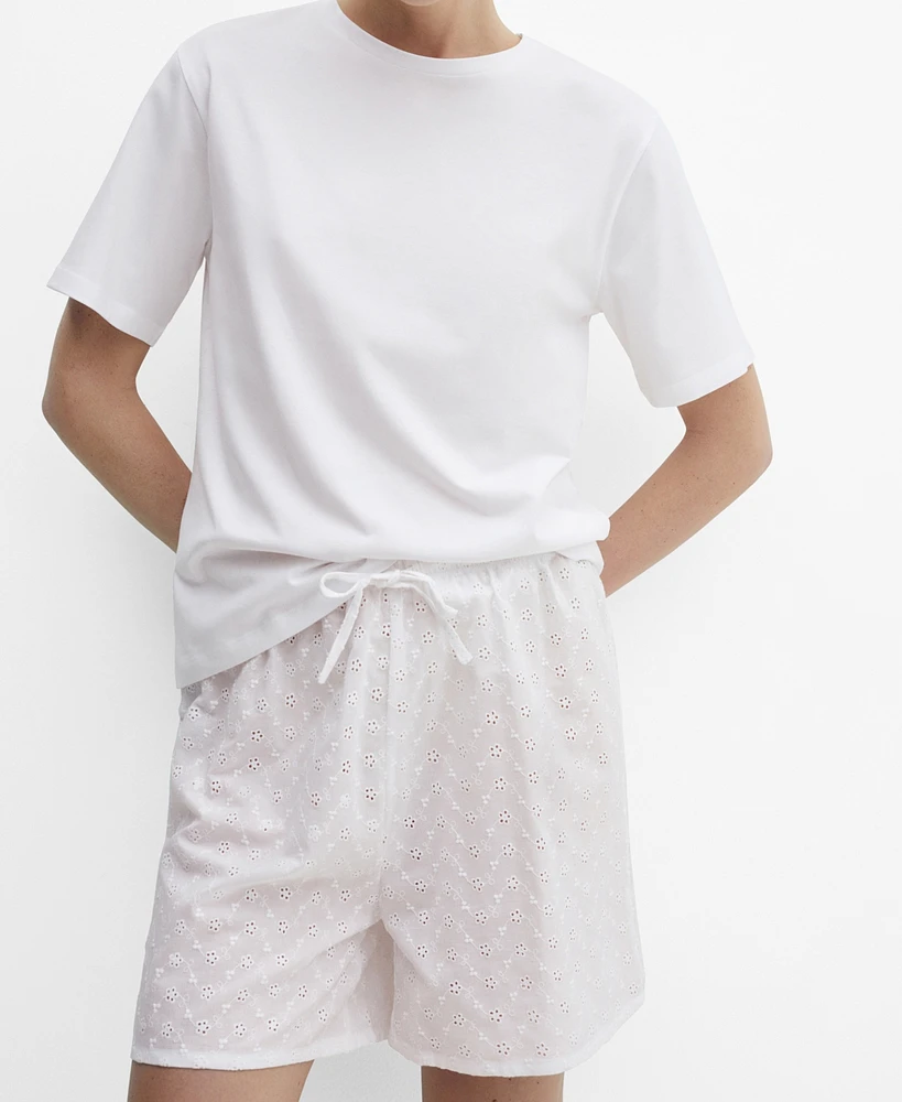 Mango Women's Two-Piece Cotton Pajamas