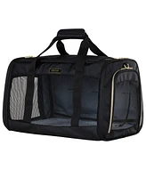 Soft Sided Multi-Entry Collapsible Travel Large Pet Carrier Duffel With Removable Lining
