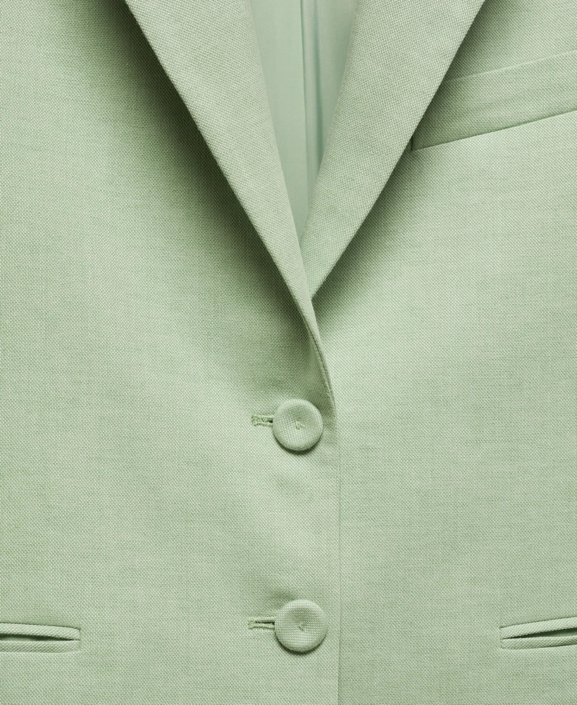 Mango Women's Buttons Detail Cropped Blazer