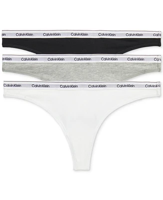Calvin Klein Women's 3-Pk. Modern Logo Low-Rise Thong Underwear QD5209