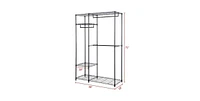 Sugift Portable Steel Closet Hanger Storage Rack Organizer