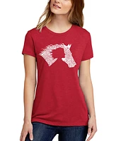 La Pop Art Women's Premium Blend Word Girl Horse T-Shirt